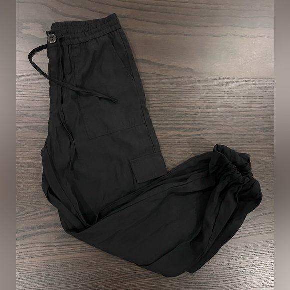 Black Zara Cargo Jogger Pants Size Small - Picture 2 of 3